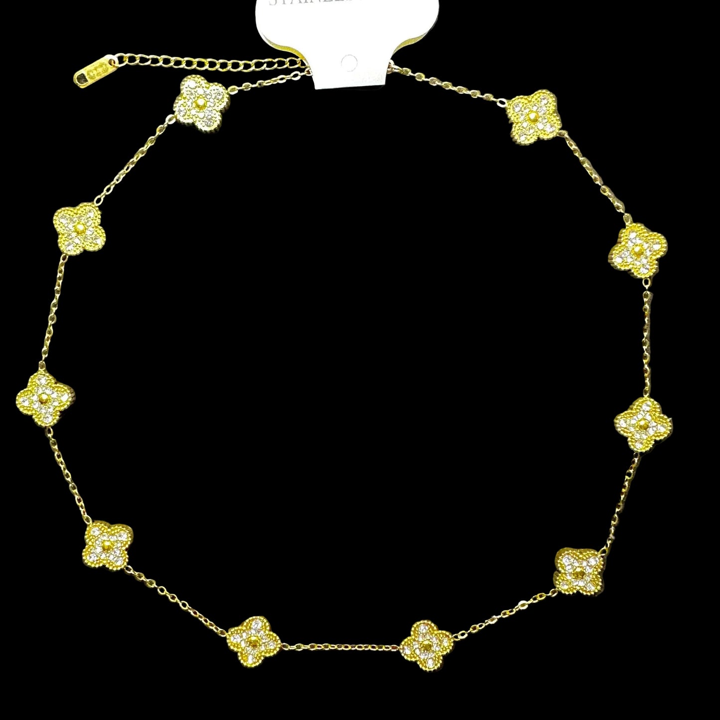 Fyr Clover halsband med diamanter
