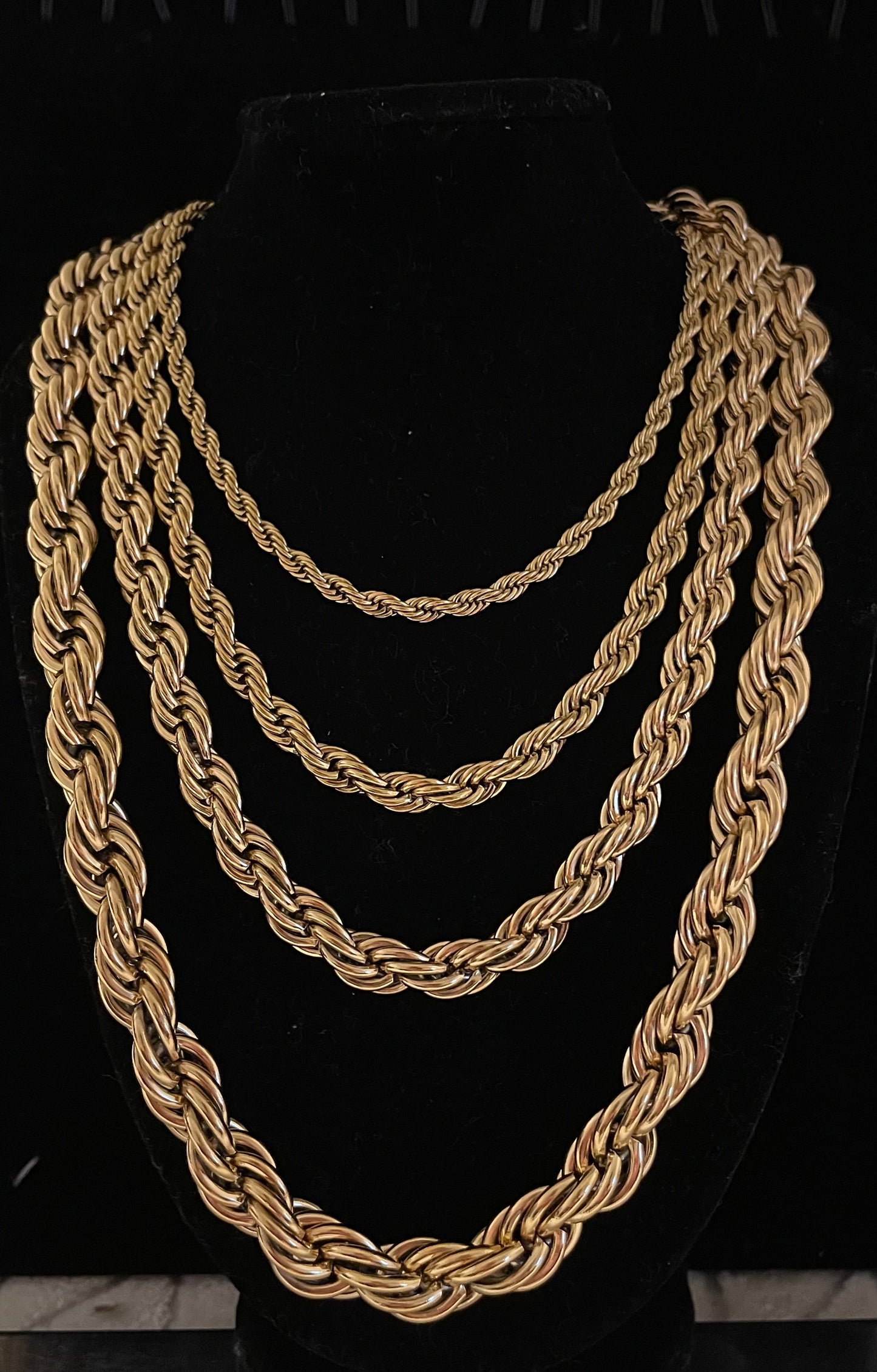 Cord necklace (Gold 4-8mm 55-60cm)