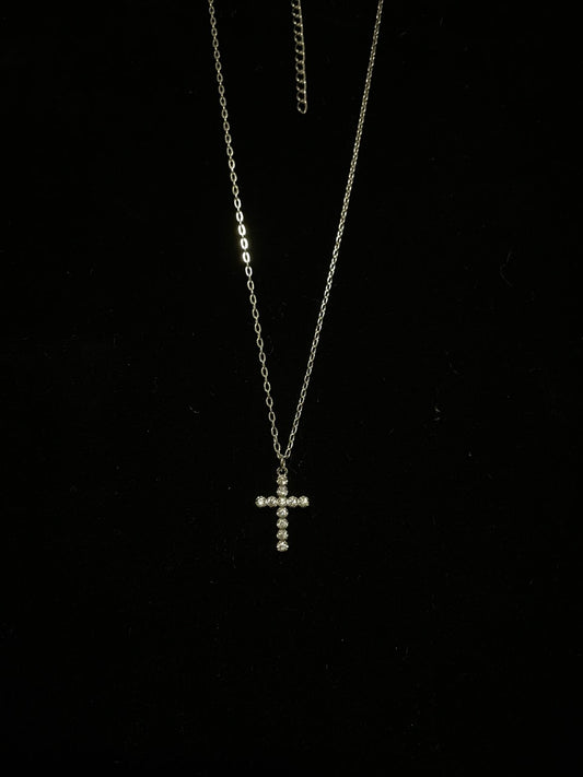 Kors och halsband (silver 50+5cm)